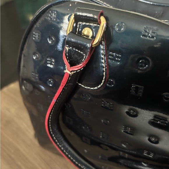 Arcadia Dark Blue Patent Leather Tote Bag - Picture 2 of 11